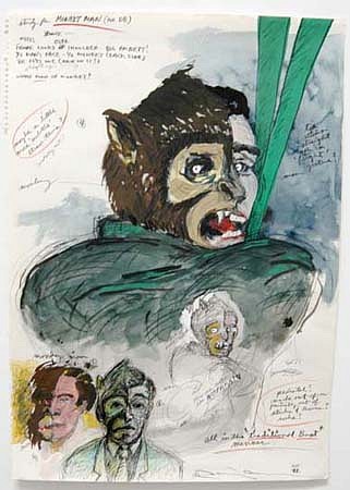 Terry Allen, Study for monkey man, 1992
mixed media on paper, 15 x 21 in. (38.1 x 53.3 cm)
TAL-018