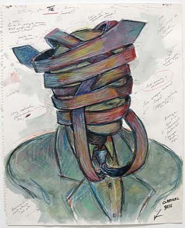 Terry Allen, Study for 'Tie', 1991
mixed media on paper, 18 1/4 x 15 in. (46.4 x 38.1 cm)
TAL-027