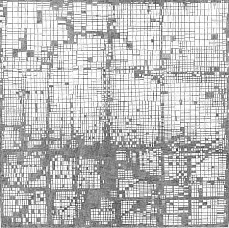 Jacob El Hanani, Urban Landscape (from the Linear Landscape Series), 2010
Ink on paper, 18 x 18 in. (45.7 x 45.7 cm)
JEL-018