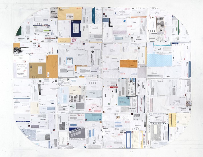 James Drake, Urgent Express, 2016
envelopes mounted on archival paper, 76 x 96 in.
JDR-051