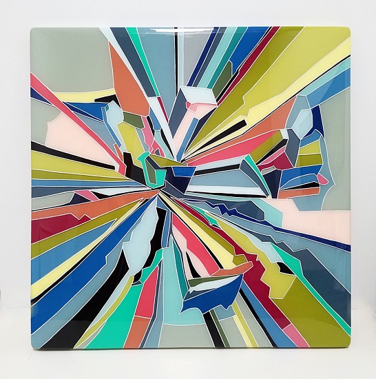 Kim Squaglia, Shattered, 2018
Oil, acrylic, and resin on panel, 36 x 36 in.
KSQ-039