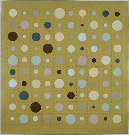Christopher French, Base 10 (Mustard Green Ground), 2007
Braille paper with oil and acrylic on linen, 11 1/2 x 11 in.
CFR-015