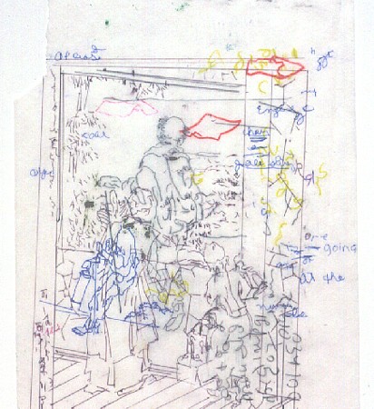 Gael Stack, The Jim Drawings #14, 2005
Oil, graphite, ink on vellum, 10 3/4 x 8 3/8 in.
GST-011