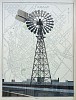 William Steiger, Dallas Windmill
2019, collage of found and cut paper, vintage map, goauche, glue