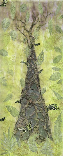 Liz Ward, Strangler Fig, 2021
Watercolor, pastel, graphite, and collage on Japanese paper, 80 x 32 in.
LWA-020